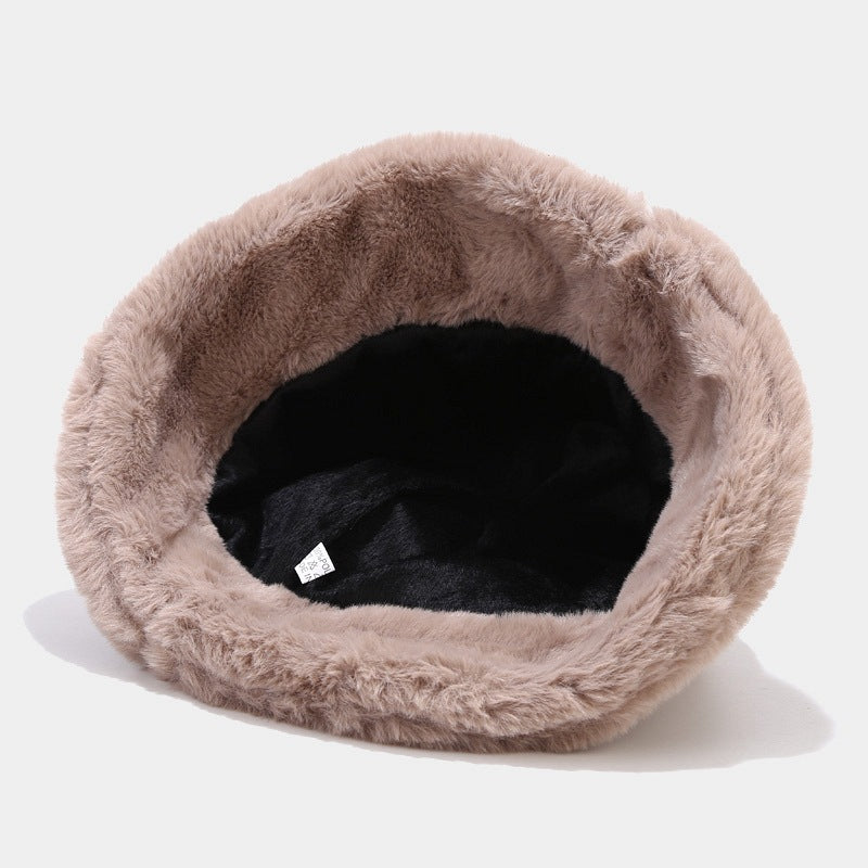 Fluffy Kawaii hat with a black interior on a white background