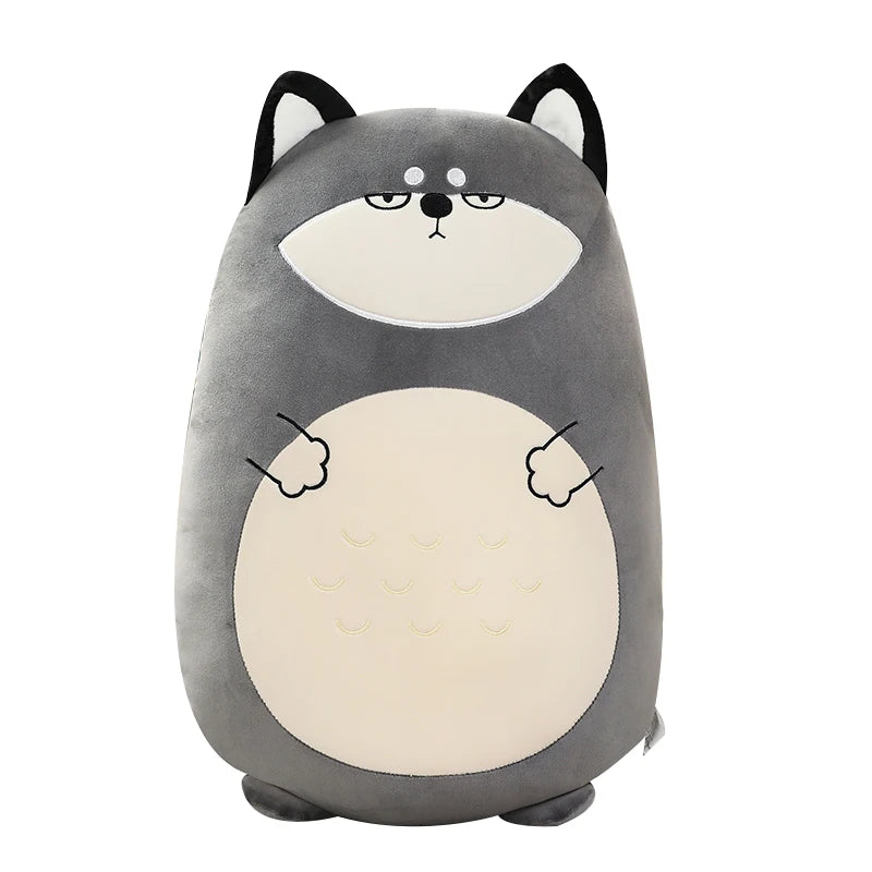 Plush kawaii toy with a cat-like design on a white background
