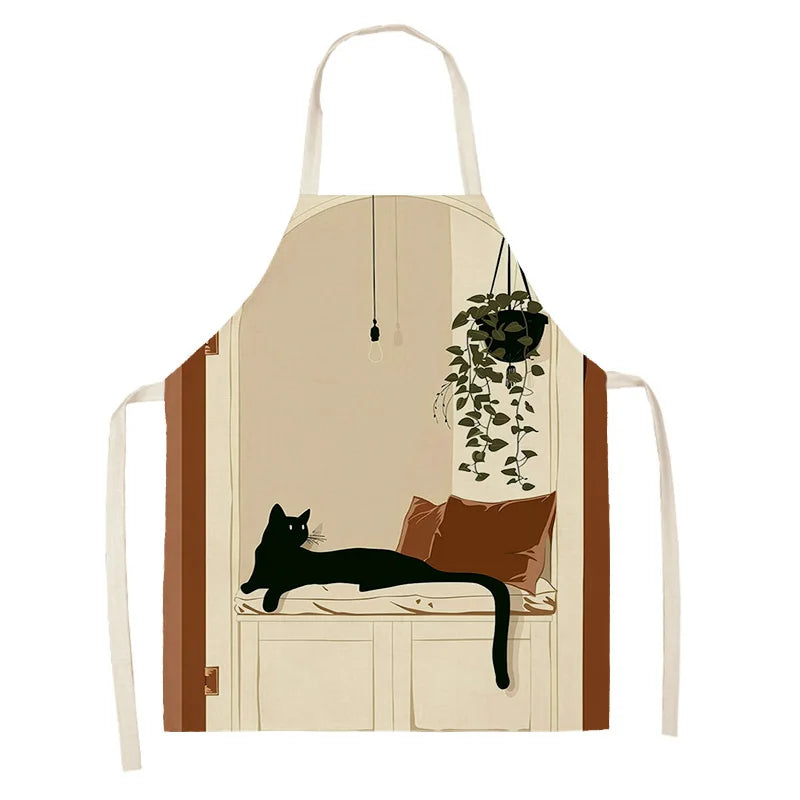 Kawaii apron with a cat design on a white background