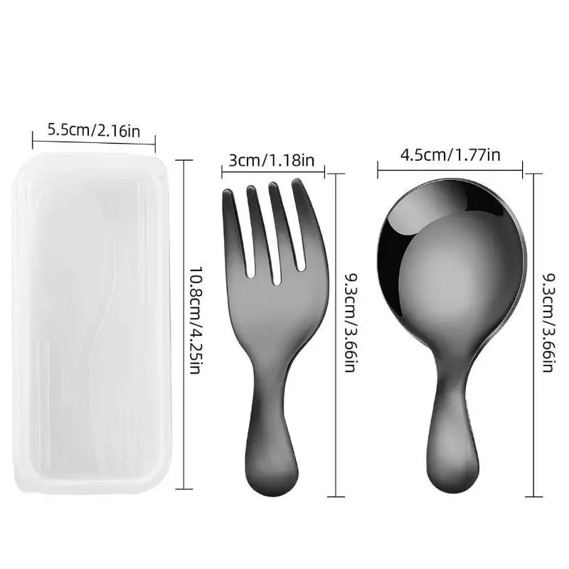 A set of black kawaii utensils on a white background