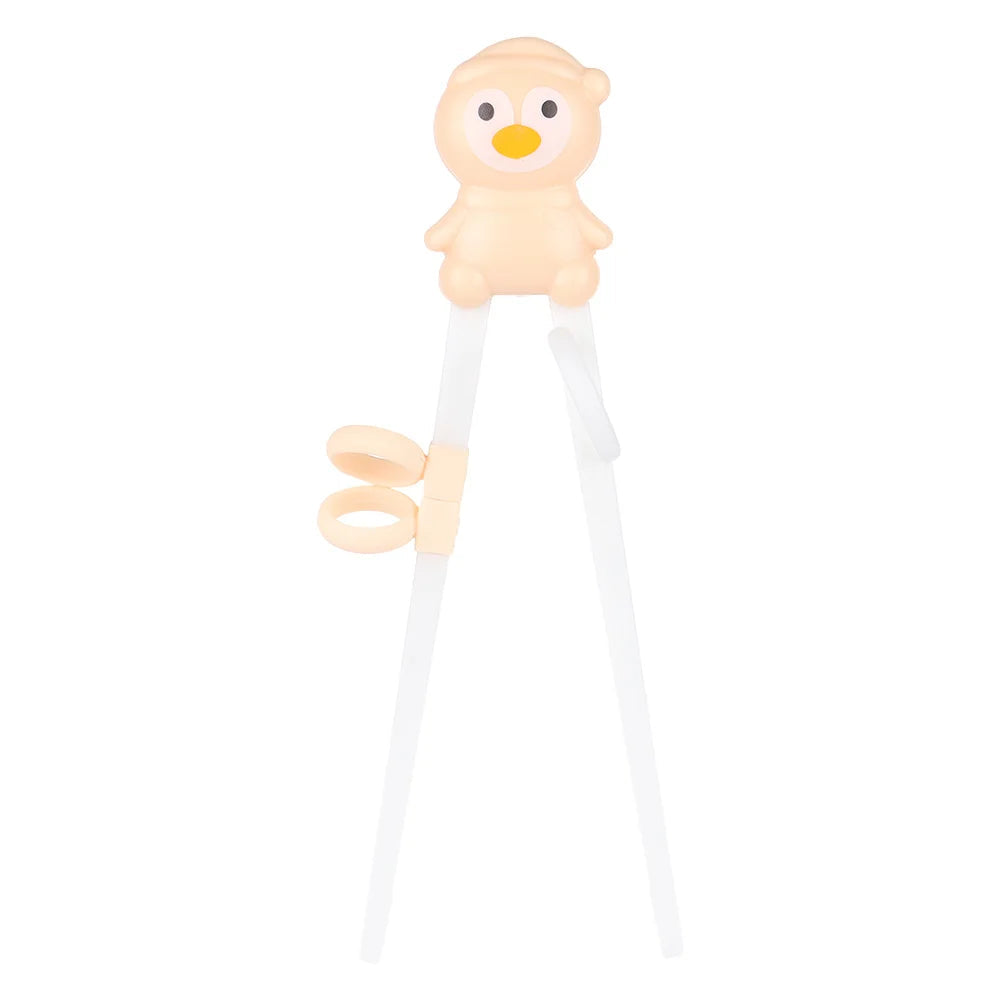 Pacifier clip shaped like a kawaii cartoon character on a white background