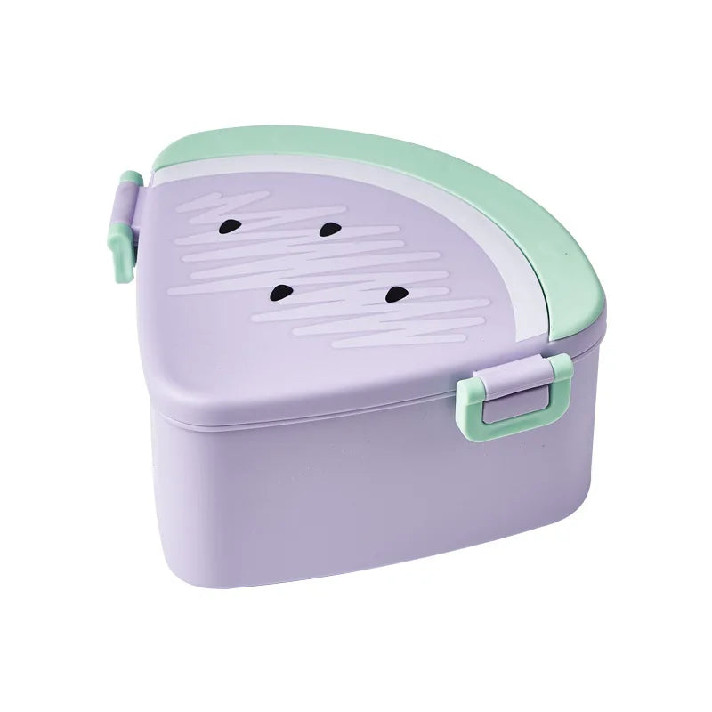 Kawaii bento box with watermelon design on a white background