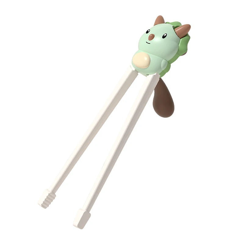 Children's kawaii chopsticks with a dragon-shaped handle on a white background
