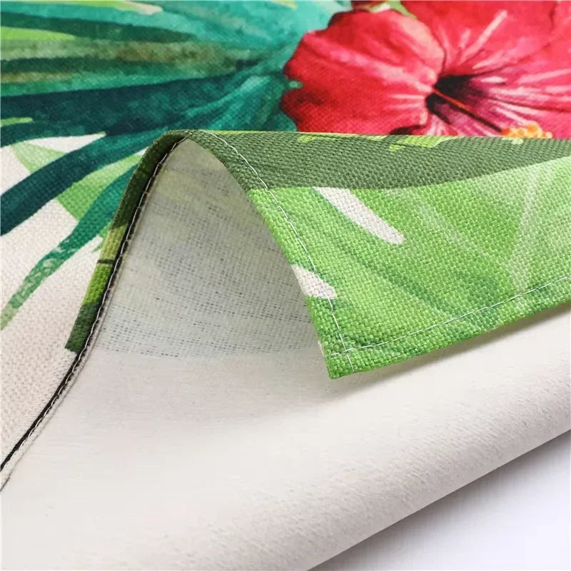Roll of vinyl with tropical floral kawaii apron design