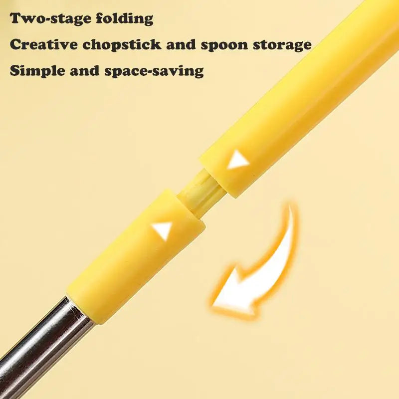 A close up of a yellow kawaii utensil