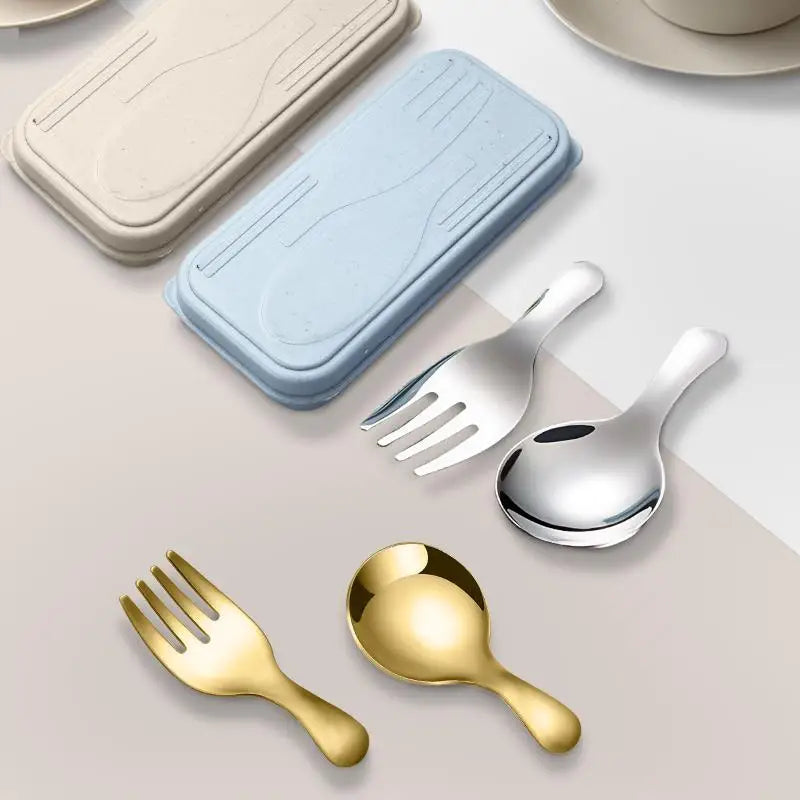 Gold and silver kawaii utensils sets