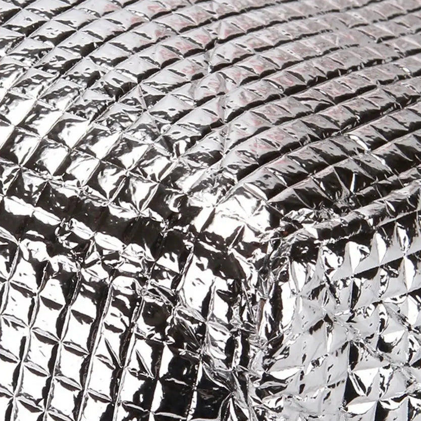 Silver quilted fabric of a kawaii lunch bag