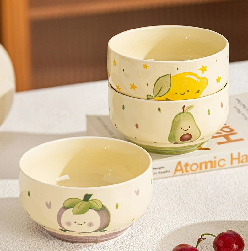 Three food designed kawaii bowls