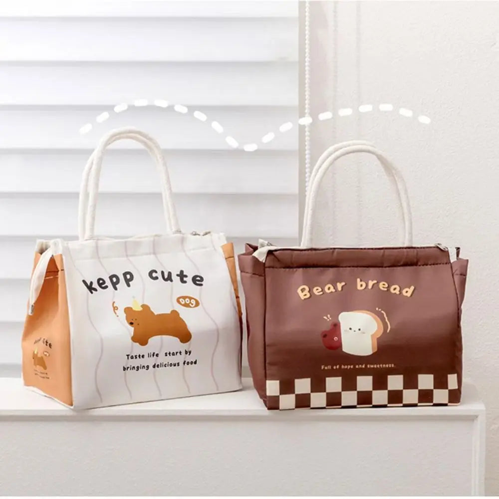 Two cute kawaii bags with bear designs on a white surface