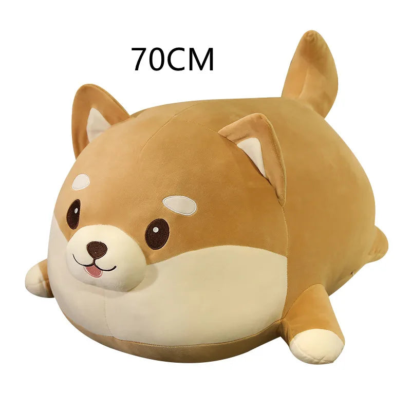 Plush kawaii toy shaped like a dog with '70CM' text above it on a white background