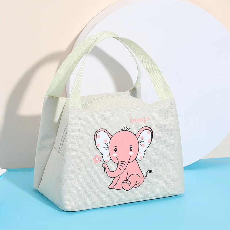 Light blue kawaii bag with a pink elephant design on a light blue background
