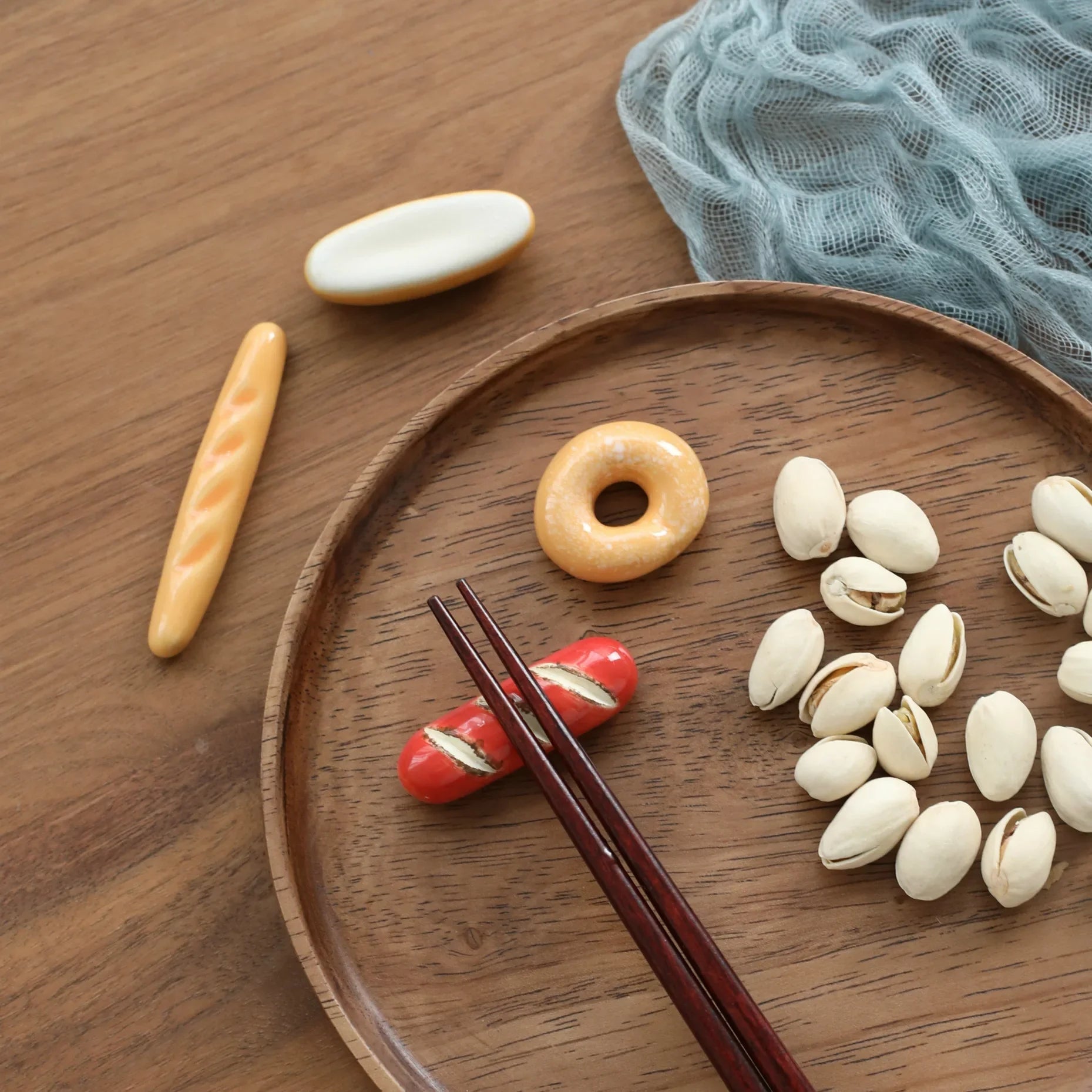 A group of food shaped kawaii chopstick holders