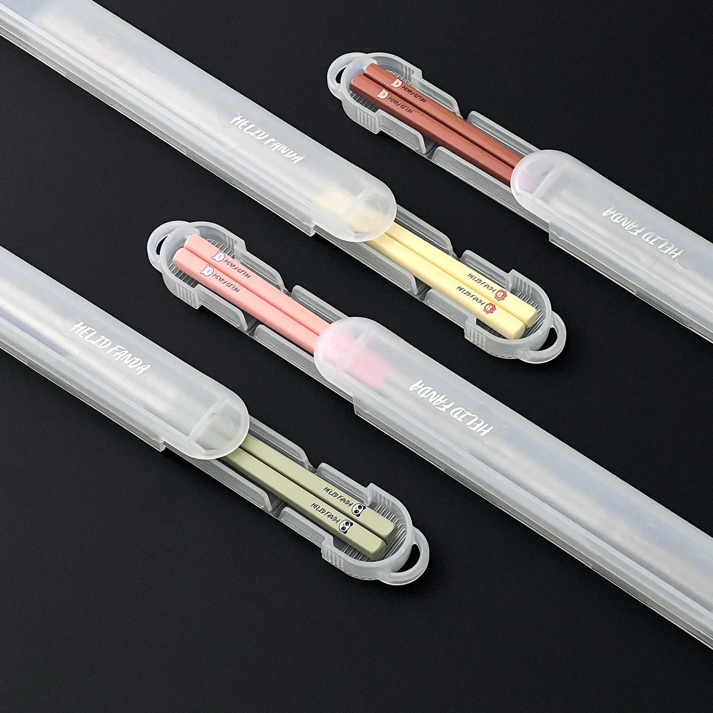 Kawaii chopsticks on a black background