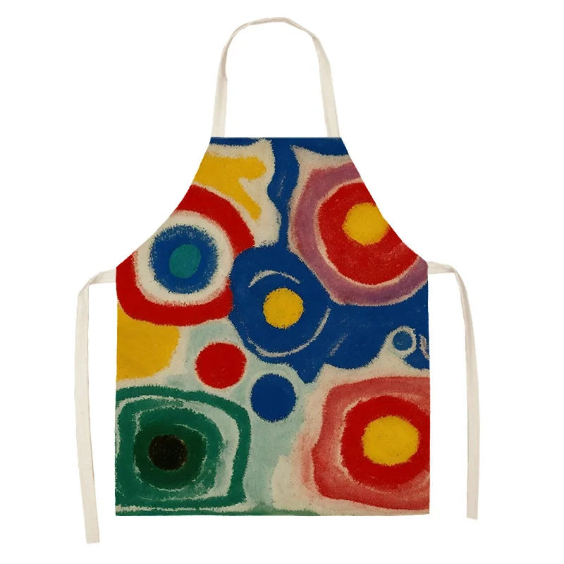 Colorful kawaii apron with abstract design on a white background