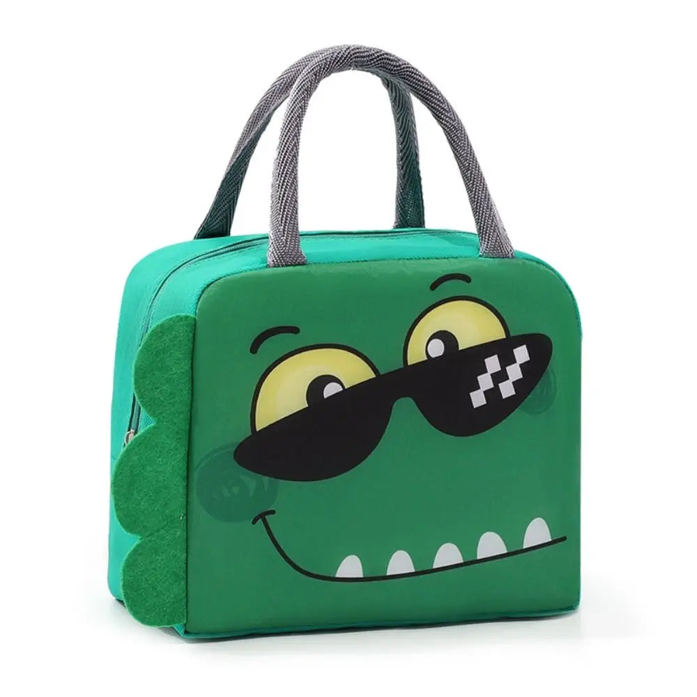 Green kawaii bag with a cartoon face design on a white background