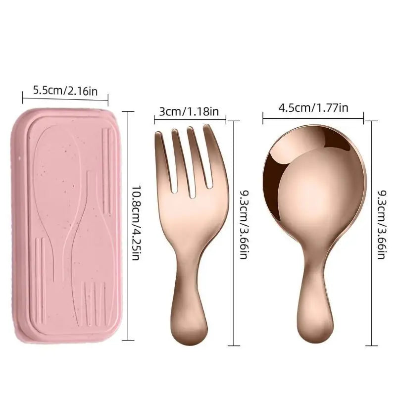 Rose gold kawaii utensils on a white background
