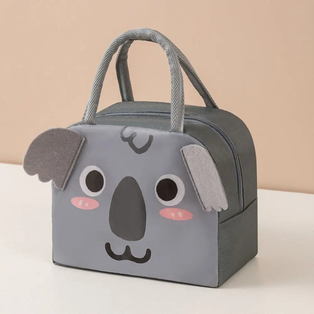 Gray koala-shaped kawaii bag with a cute face on a beige background