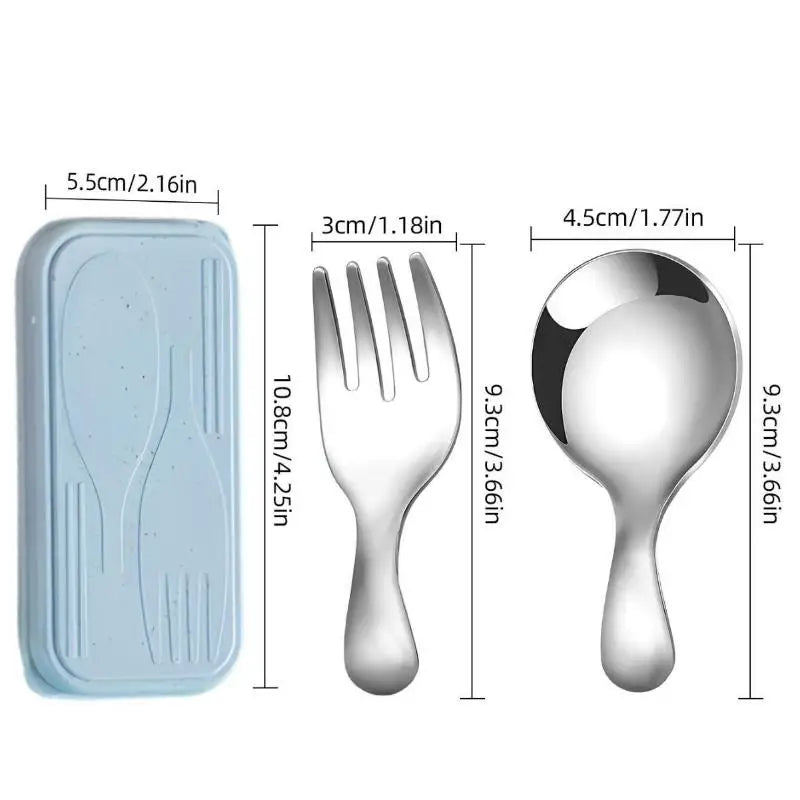 Silver kawaii utensils on a white background