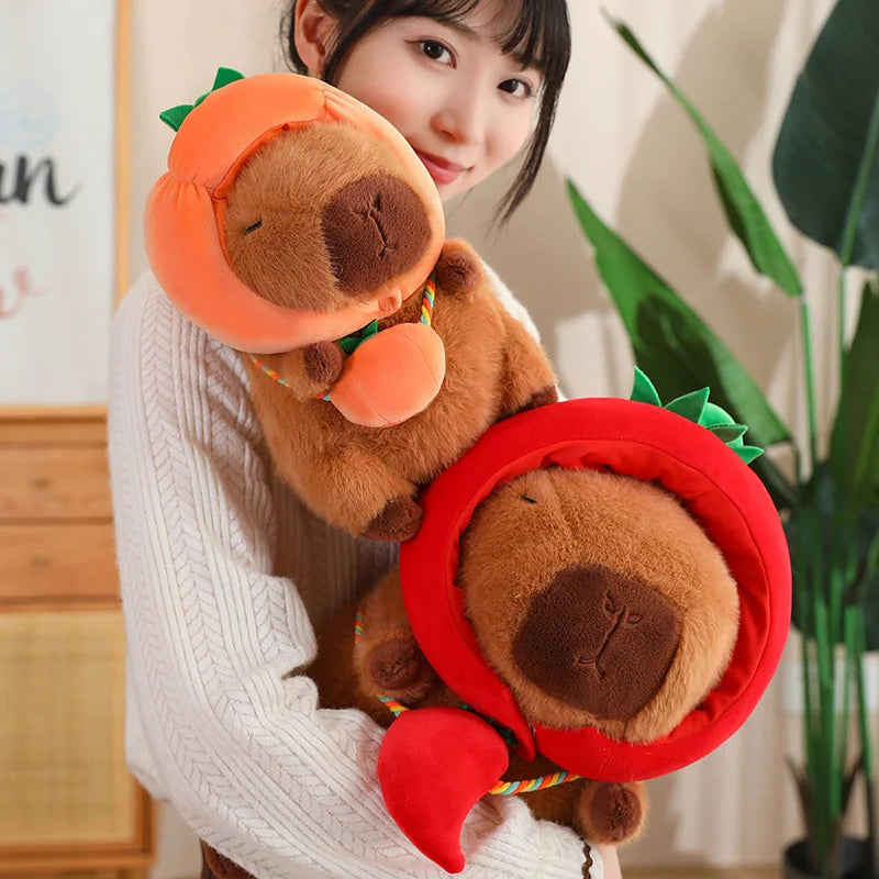 Person holding a kawaii plush toy with a heart-shaped design
