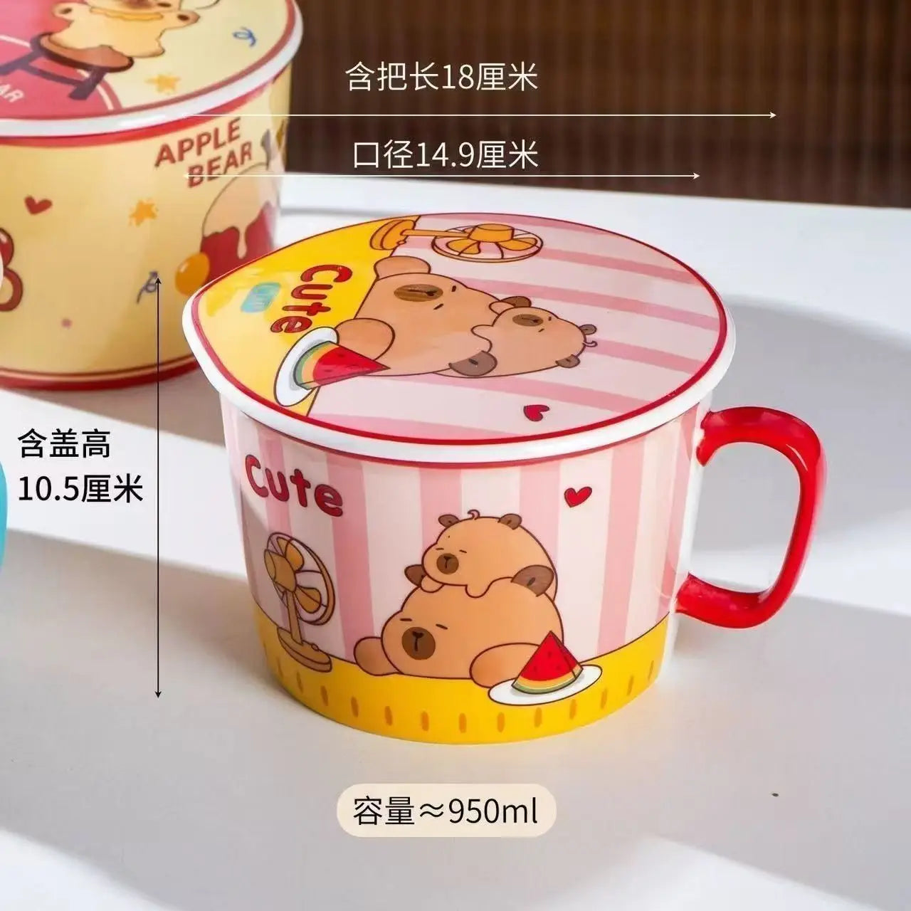 A capybara themed kawaii ramen bowl