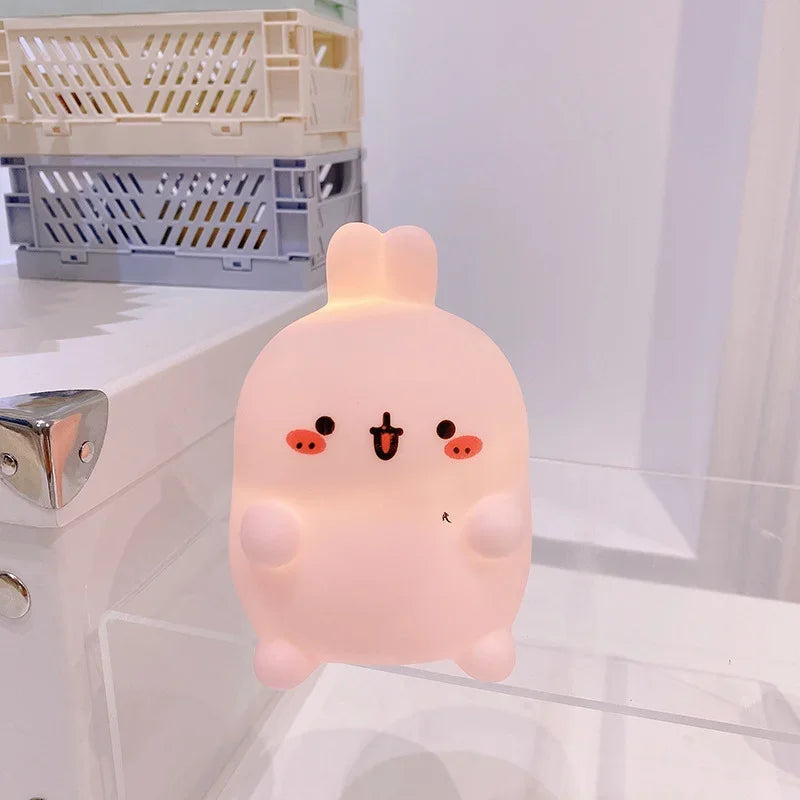 Cute kawaii cartoonish night light on a bathtub