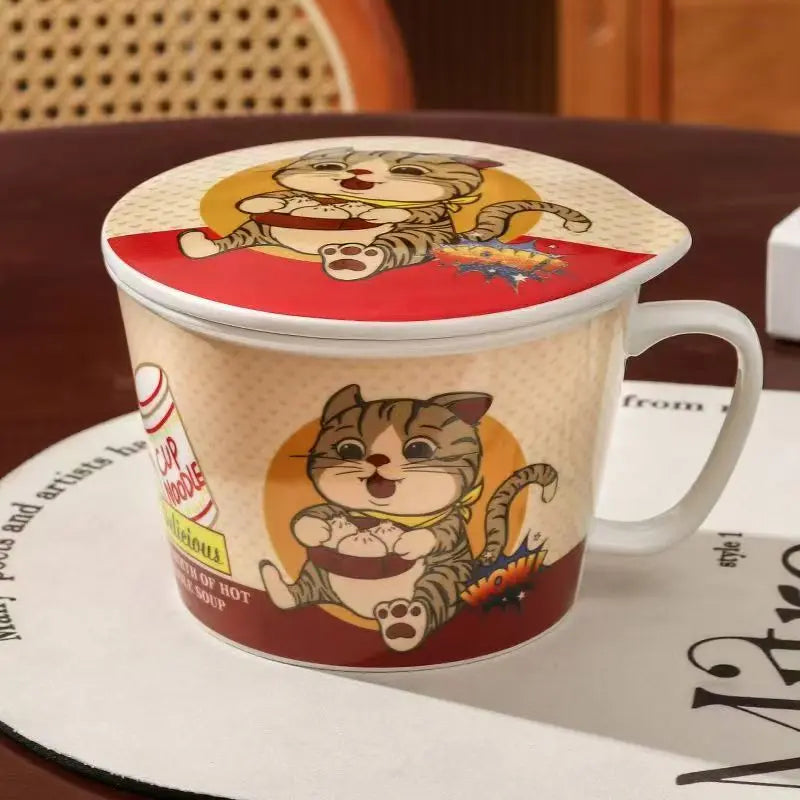 A cat themed kawaii ramen bowl