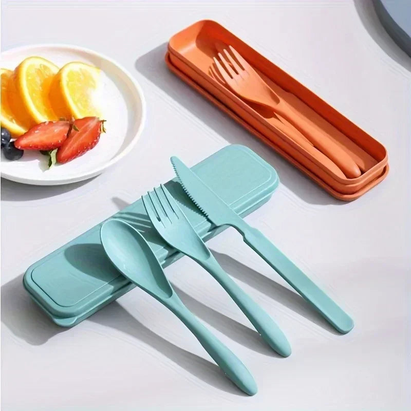 Two colorful kawaii utensils on a table