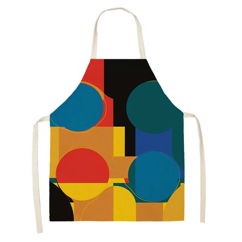 Colorful kawaii apron with abstract design on a white background