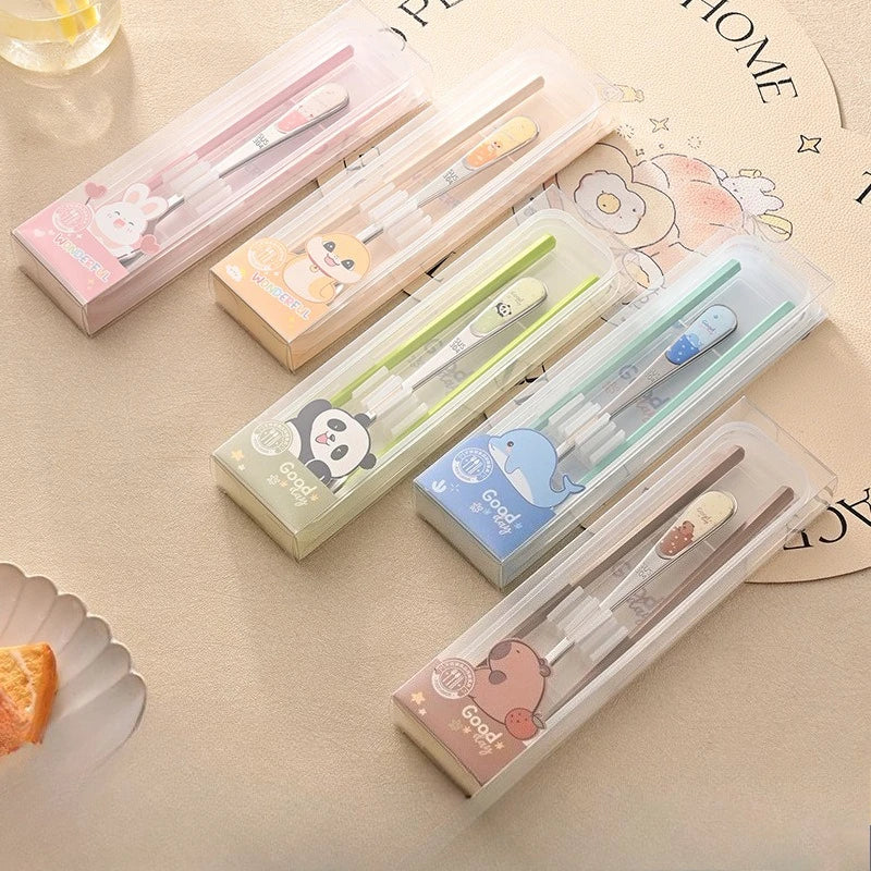A number of kawaii utensils in different colors