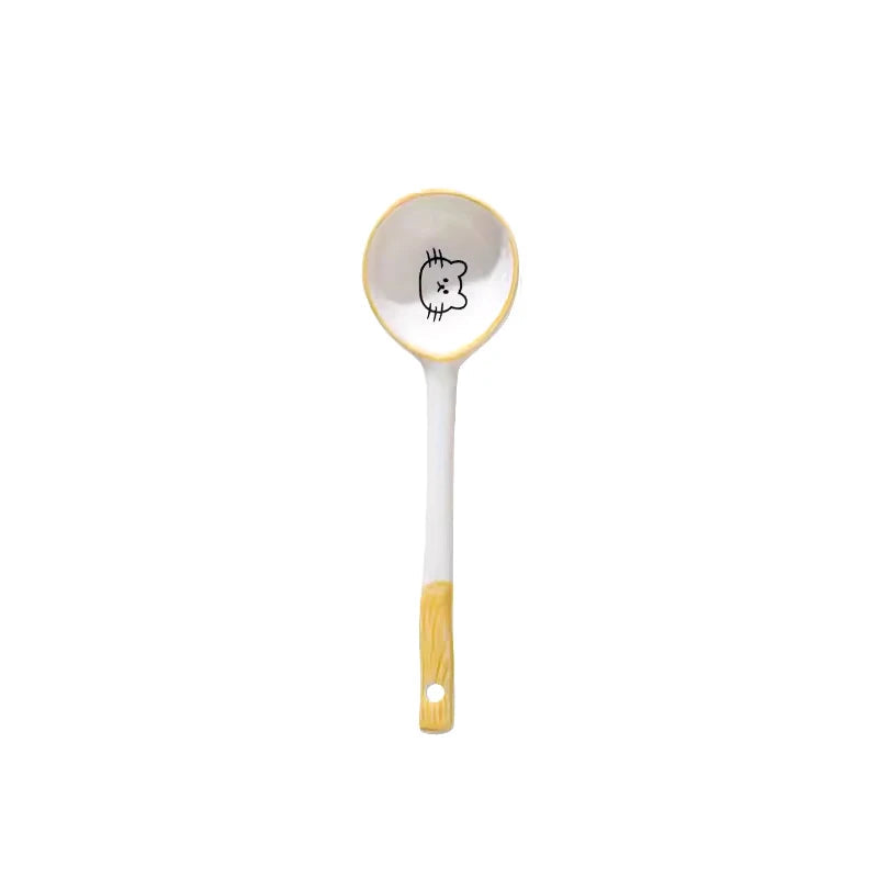 A mouse designed kawaii spoon on a white background