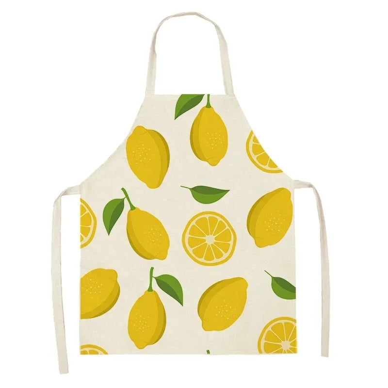 Apron with lemon Kawaii pattern on a white background