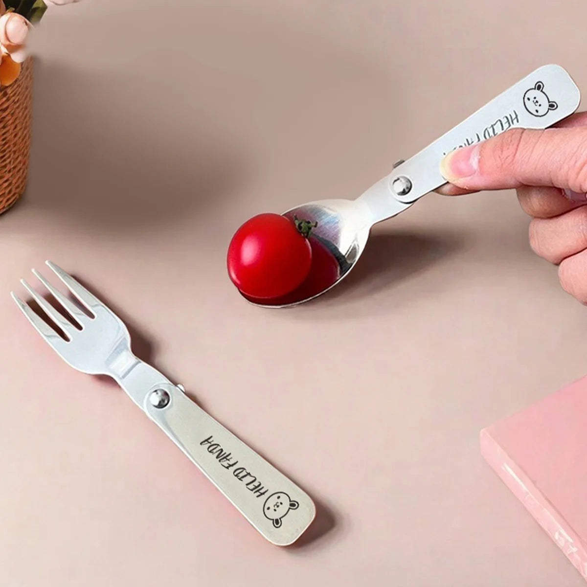 Someone holding a kawaii utensils