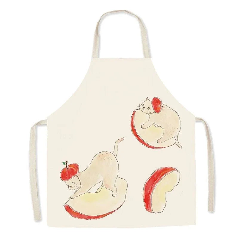 Kawaii apron with cartoon monkey design on a white background