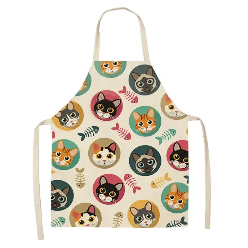 Apron with cat Kawaii pattern on a white background