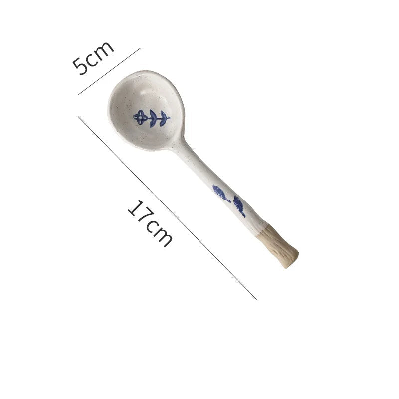 A flower designed kawaii spoon on a white background
