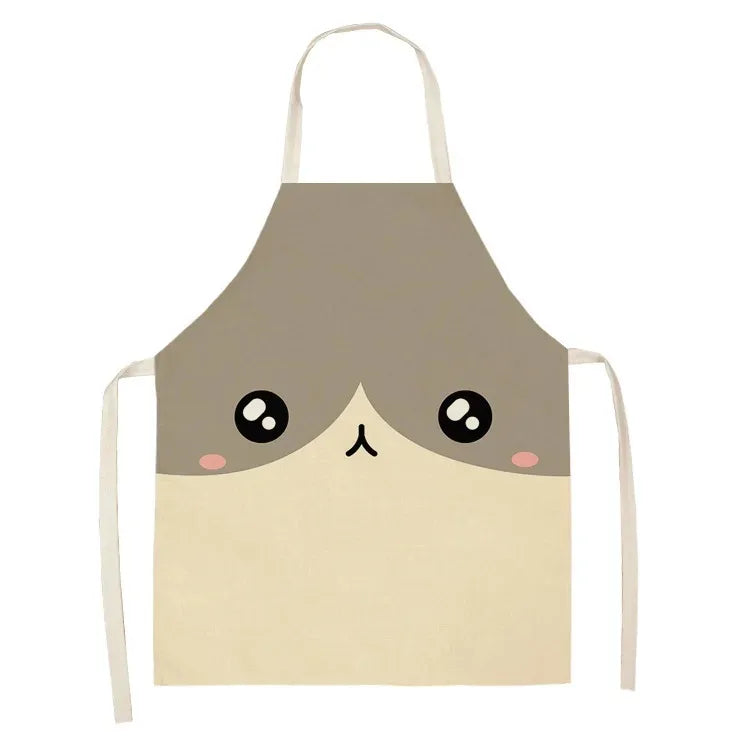 Kawaii-style kawaii apron with cartoon face design on a white background