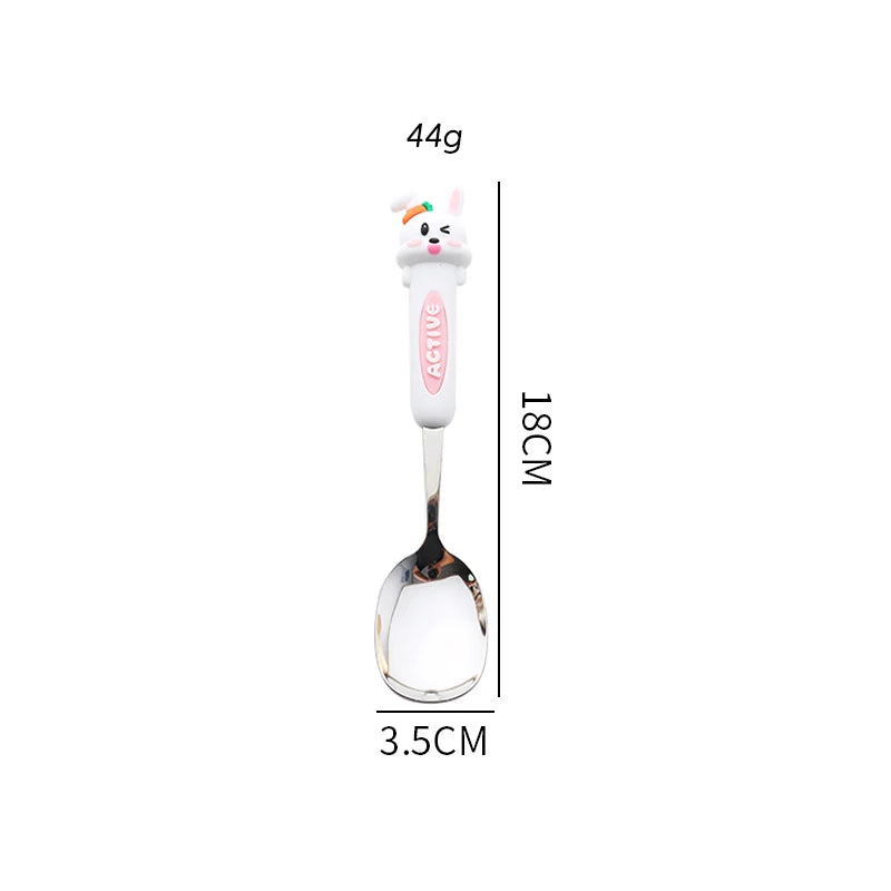 A rabbit shaped kawaii spoon against a white background