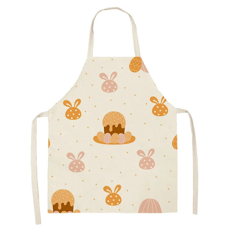 Children's kawaii apron with Easter-themed design on a white background