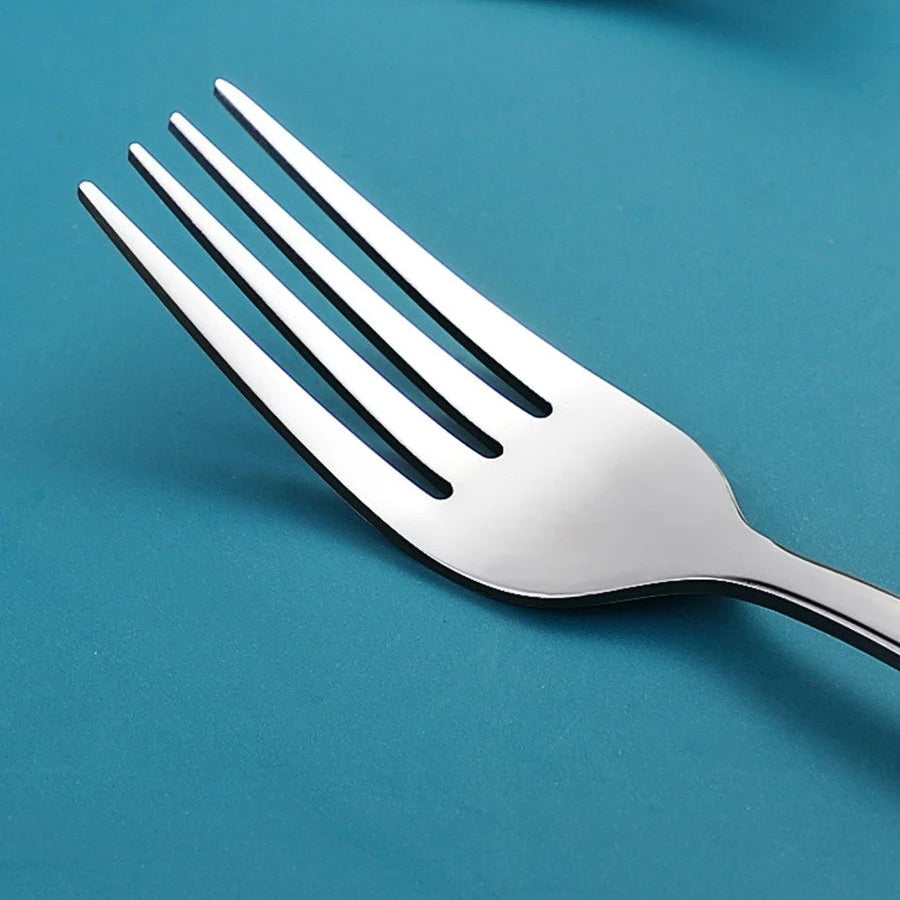 Kawaii utensils on a blue background with text about sharpness.