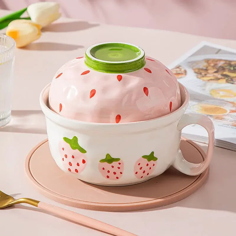 A strawberry designed kawaii bowl
