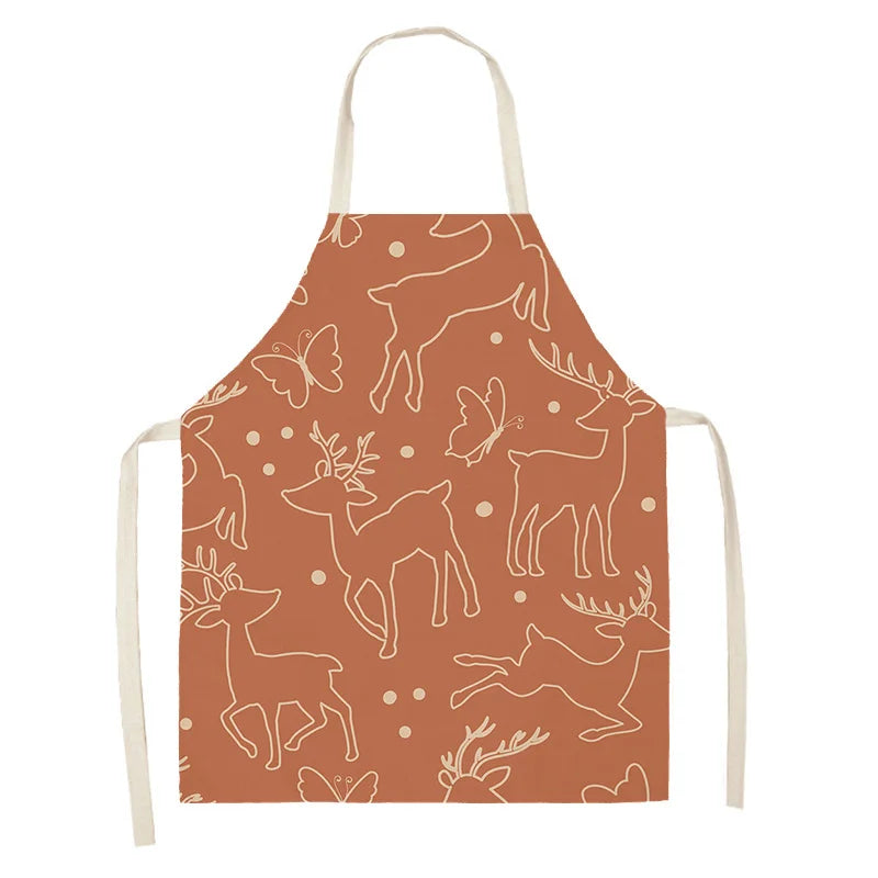 Kawaii apron with deer pattern on a white background