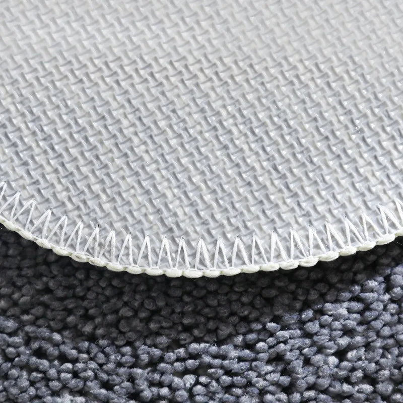 Close-up of a textured gray kawaii rug