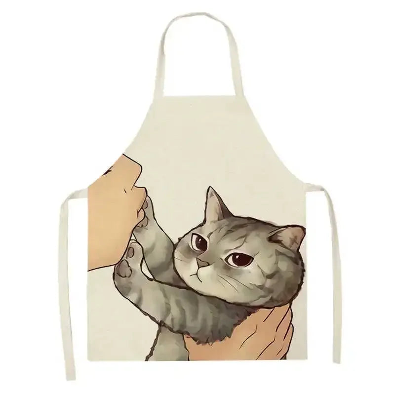 Kawaii apron with a cat design on a white background